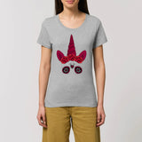 T-shirt Licorne Gothique crane mexicain gris coton bio 