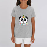 t-shirt licorne enfant gris pandacorn coton bio 