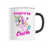 mug licorne proud to be a nurse noir