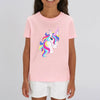 t-shirt licorne enfant rose licorne éblouissante coton bio 
