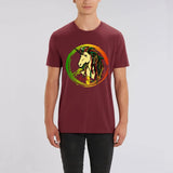 T-shirt Licorne Homme rastafari bordeaux