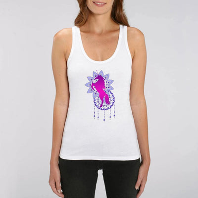 débardeur licorne mandala femme blanc coton bio
