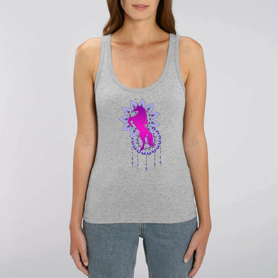 débardeur licorne mandala femme gris coton bio 