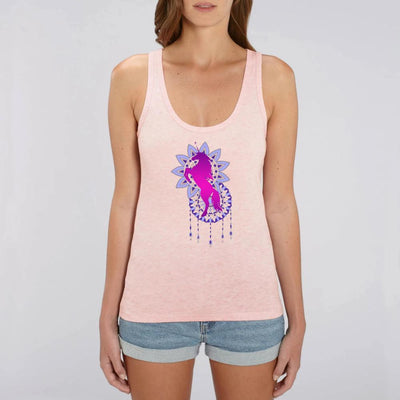 débardeur licorne mandala femme rose coton bio 
