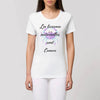 T-shirt licornes maternelles Cancer XS S M L XL blanc coton bio