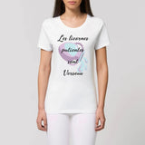 T-shirt licornes patientes Verseau XS S M L XL blanc coton bio