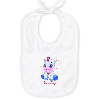 Bavoir Licorne It's a boy coton bio