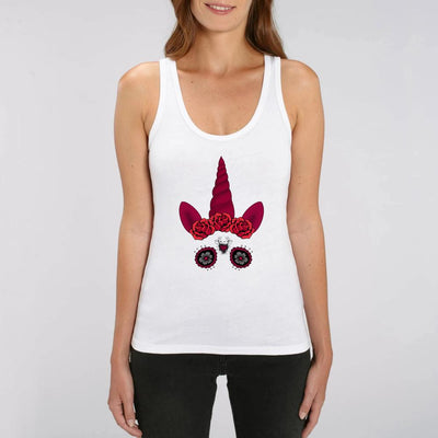 Débardeur Licorne gothique crâne mexicain coton bio 