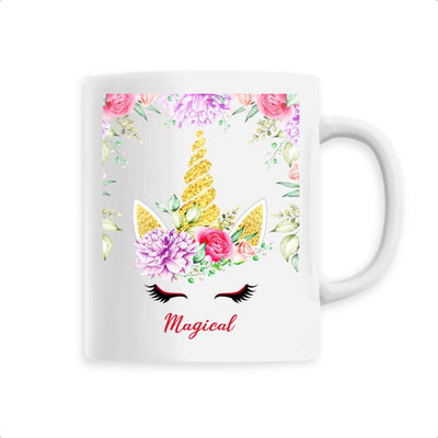 Mug Licorne Magical Décor Floral blanc 