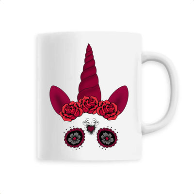 Mug Licorne Gothique Crâne Mexicain blanc 