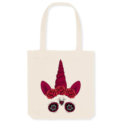 Totebag licorne gothique crâne mexicain coton bio