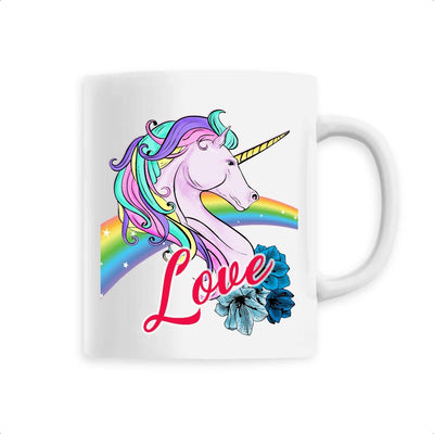 Mug licorne Love blanc 
