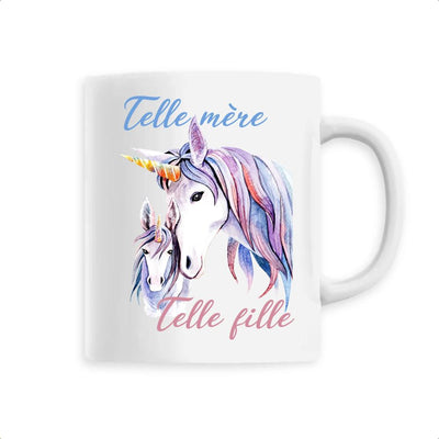 Mug licorne Telle mère telle fille blanc 