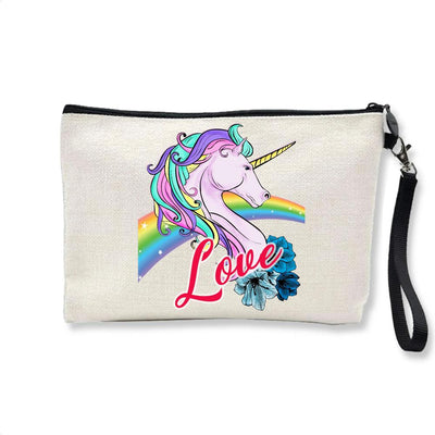 Pochette trousse licorne love 