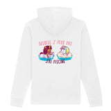 Hoodie licorne désolée j'ai piscine blanc coton bio dos