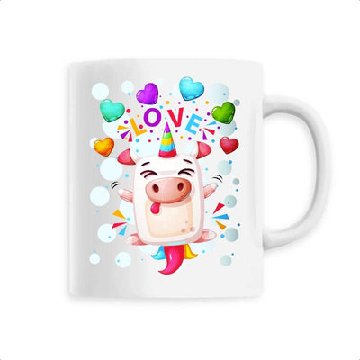 Mug licorne crazy love blanc 