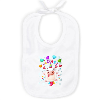 Bavoir licorne crazy love coton bio