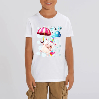 T-shirt enfant licorne crazy fly blanc