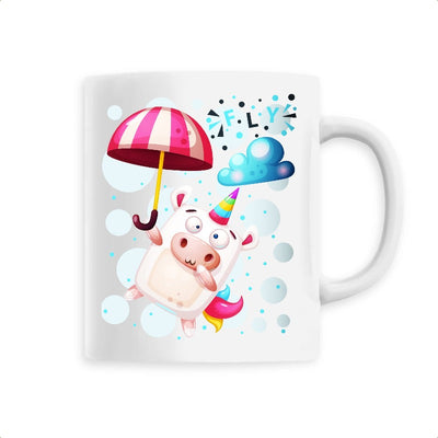 Mug Licorne Crazy Fly blanc