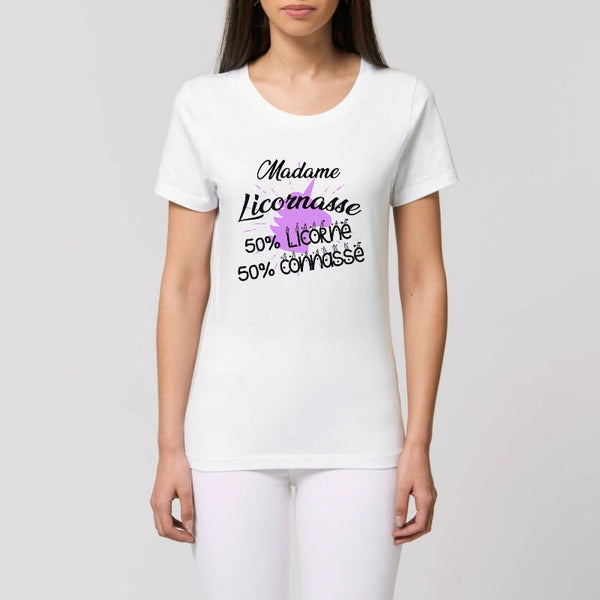 t-shirt licornasse licorne connasse blanc 