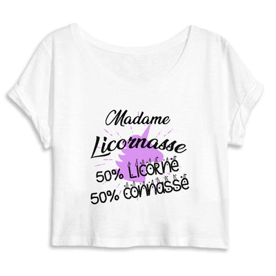 crop top licornasse licorne connasse blanc