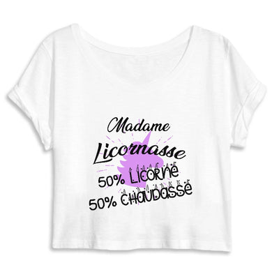 crop top licornasse licorne chaudasse blanc