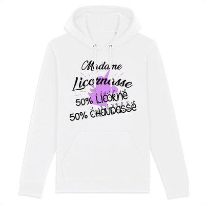 sweat hoodie licornasse licorne chaudasse blanc