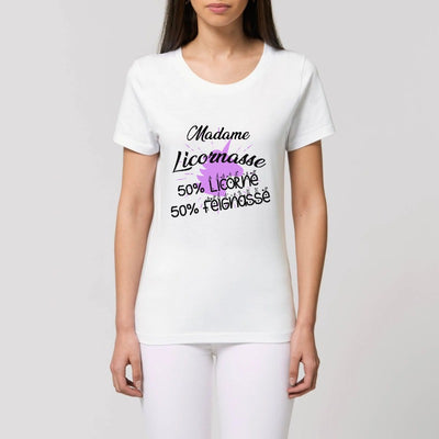 t-shirt licornasse licorne feignasse blanc