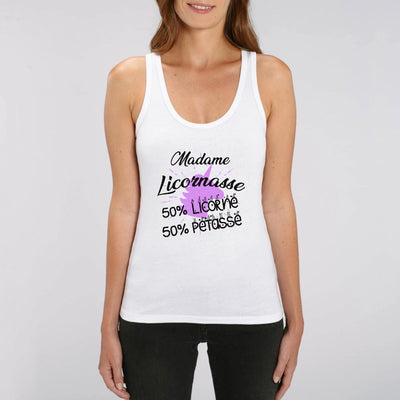 débardeur licornasse licorne pétasse blanc 