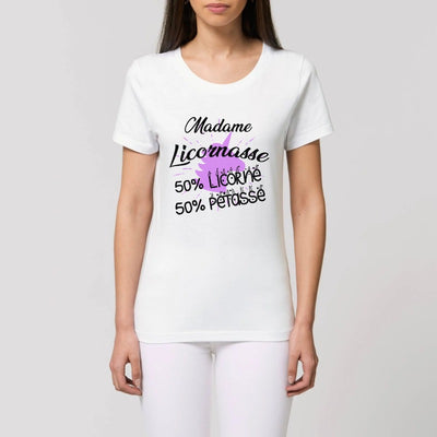 t-shirt licornasse licorne pétasse blanc 