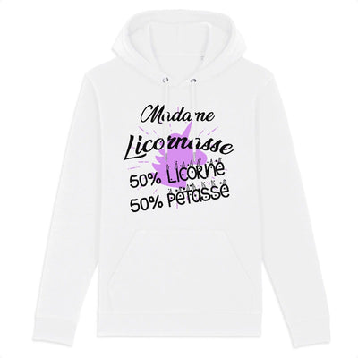 Sweat hoodie licornasse licorne pétasse blanc 