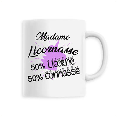 Mug licornasse licorne connasse blanc