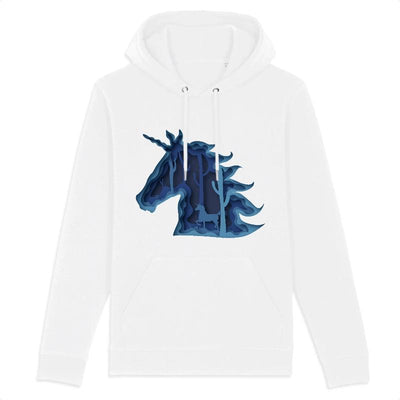 sweat hoodie licorne féerique blanc 
