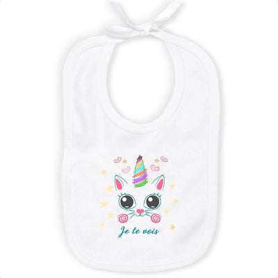 Bavoir licorne caticorn je te vois 