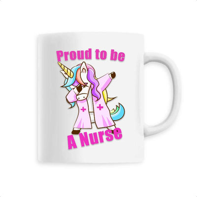 mug licorne proud to be a nurse blanc