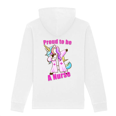 sweat licorne proud to be a nurse blanc coton bio