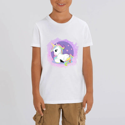 t-shirt licorne enfant blanc gros dodo coton bio 