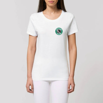 t shirt licorne unicorn coffee écusson blanc 