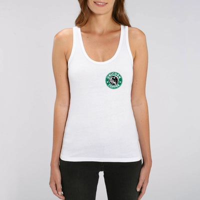 débardeur licorne unicorn coffee ecusson blanc 