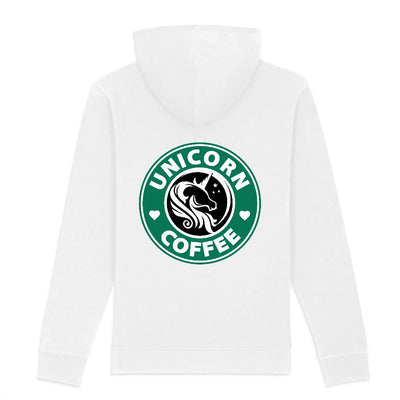 sweat licorne femme unicorn coffee back blanc 
