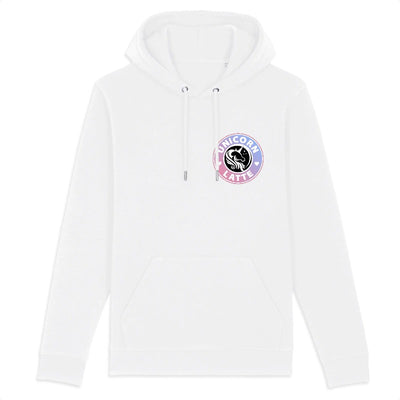 sweat licorne femme unicorn latte écusson blanc