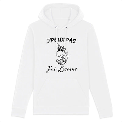 sweat licorne femme blanc j'peux pas j'ai licorne