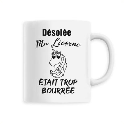 mug licorne anse blanche ma licorne était trop bourrée