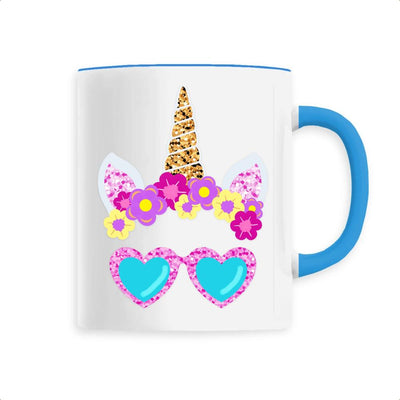 Mug Licorne Lunettes Soleil bleu