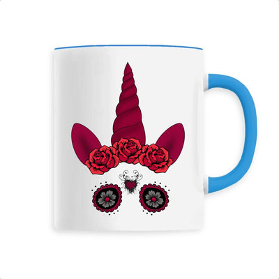 Mug Licorne Gothique Crâne Mexicain bleu