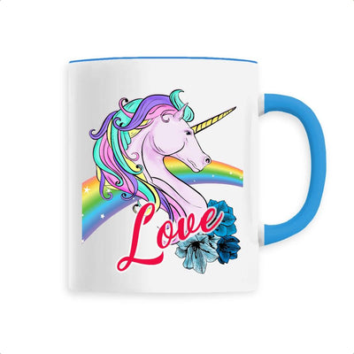 Mug licorne Love bleu