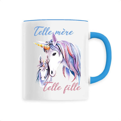 Mug licorne Telle mère telle fille bleu
