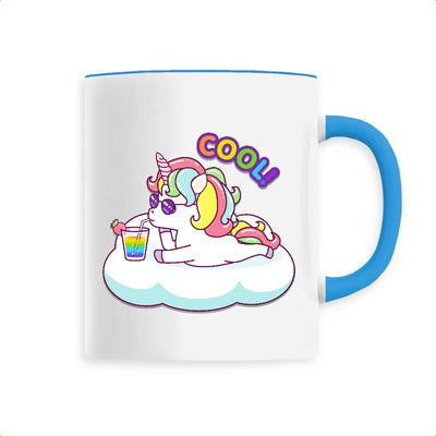 Mug licorne cool bleu