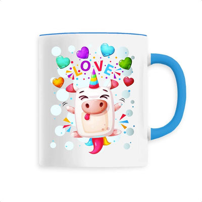 Mug licorne crazy love bleu