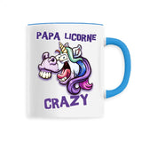 Mug papa licorne crazy bleu